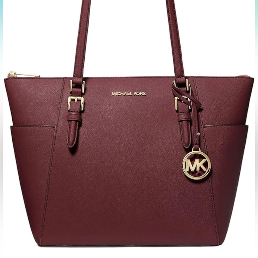 BNWT Michael Kors Dark Cherry Leather Tote